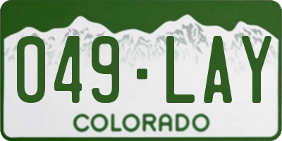 CO license plate 049LAY