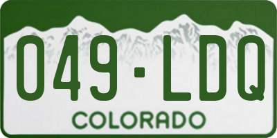 CO license plate 049LDQ