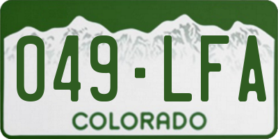 CO license plate 049LFA