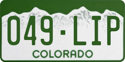 CO license plate 049LIP