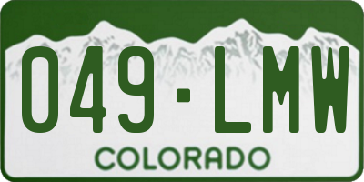 CO license plate 049LMW