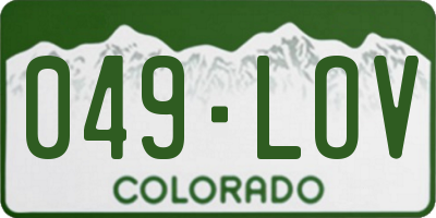 CO license plate 049LOV