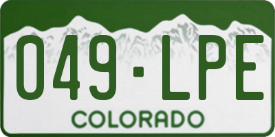 CO license plate 049LPE