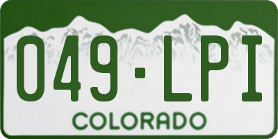 CO license plate 049LPI