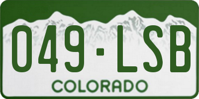 CO license plate 049LSB