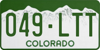 CO license plate 049LTT