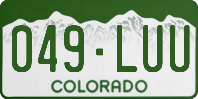 CO license plate 049LUU