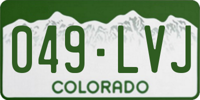 CO license plate 049LVJ