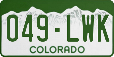 CO license plate 049LWK