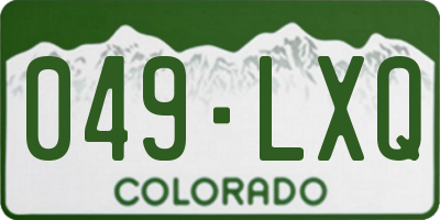 CO license plate 049LXQ