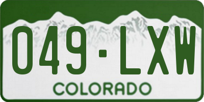 CO license plate 049LXW