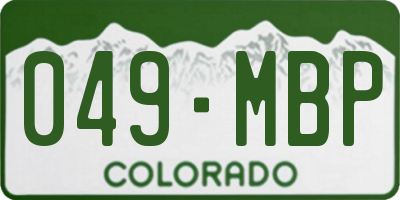 CO license plate 049MBP