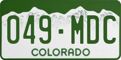 CO license plate 049MDC