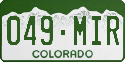 CO license plate 049MIR