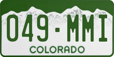 CO license plate 049MMI