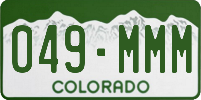 CO license plate 049MMM
