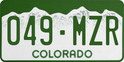 CO license plate 049MZR