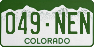 CO license plate 049NEN