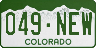 CO license plate 049NEW