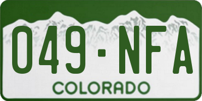 CO license plate 049NFA