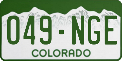 CO license plate 049NGE
