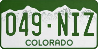 CO license plate 049NIZ