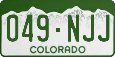 CO license plate 049NJJ