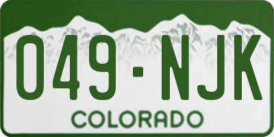 CO license plate 049NJK