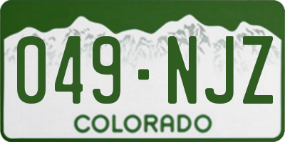 CO license plate 049NJZ