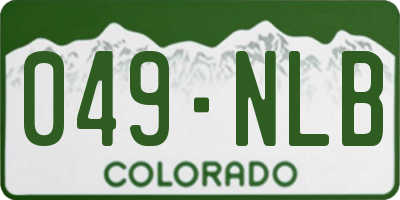 CO license plate 049NLB