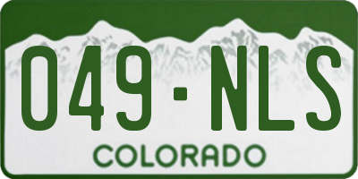 CO license plate 049NLS