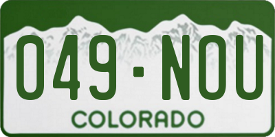 CO license plate 049NOU