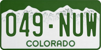 CO license plate 049NUW