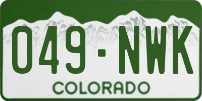 CO license plate 049NWK