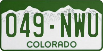 CO license plate 049NWU