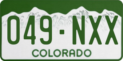 CO license plate 049NXX