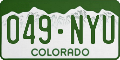 CO license plate 049NYU