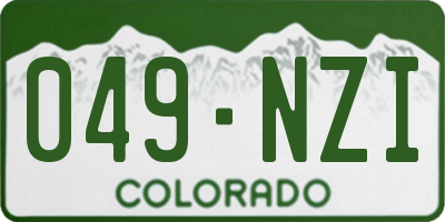 CO license plate 049NZI