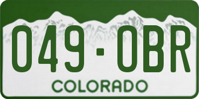 CO license plate 049OBR