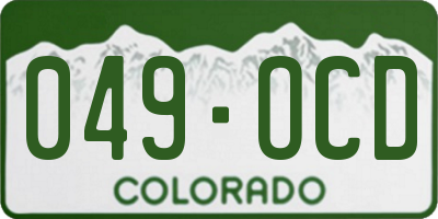 CO license plate 049OCD