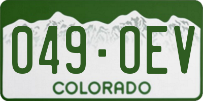 CO license plate 049OEV