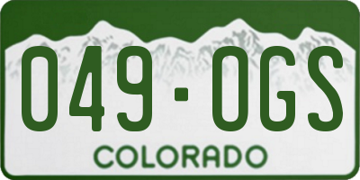 CO license plate 049OGS