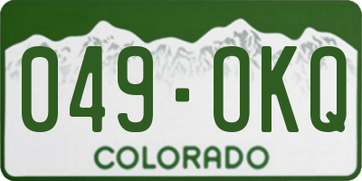 CO license plate 049OKQ