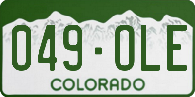 CO license plate 049OLE