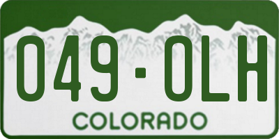 CO license plate 049OLH
