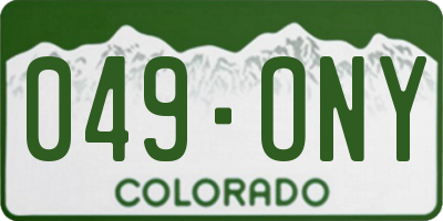 CO license plate 049ONY