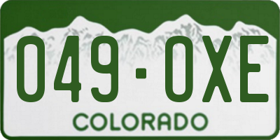 CO license plate 049OXE