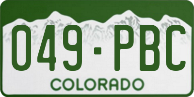 CO license plate 049PBC