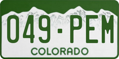 CO license plate 049PEM