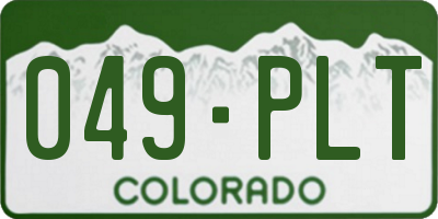 CO license plate 049PLT